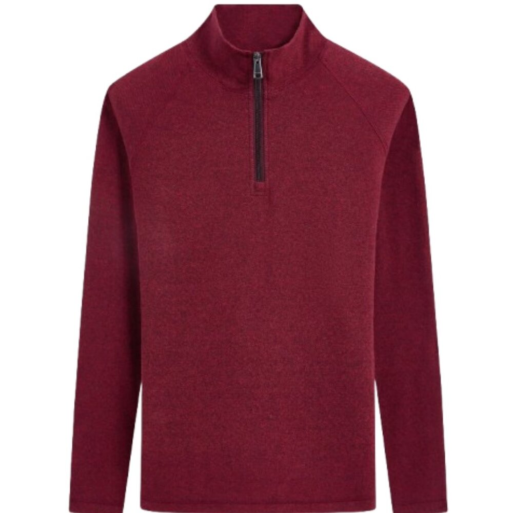 Bugatchi Men's Quarter-Zip Knit Sweater Pullover XXL Cabernet NWT